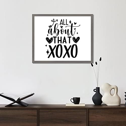 Loveубовта велејќи модерен декоративен знак со дрвена рамка, парови цитати за сите XOXO врамени дрвени знаци за подарок за Денот на