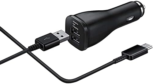 Samsung Адаптивно брзо полнење со двојно полнач со двојно порта, Laofas USB полнач за брз автомобил со кабел од типот C 5FT компатибилен Samsung