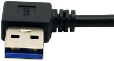 КАБЕЛСКИ РЕВЕРЗИБИЛЕН USB 3.1 USB-C Аголен До 90 Степени Лево Агол Машки Кабел За Податоци За Таблет Мобилен Телефон