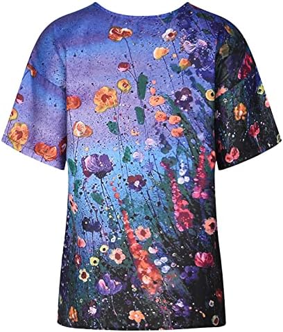 Кошула за блуза за жени есен лето краток ракав 2023 графички цветни принцези самовила проток лабава вклопување опуштено вклопување мета