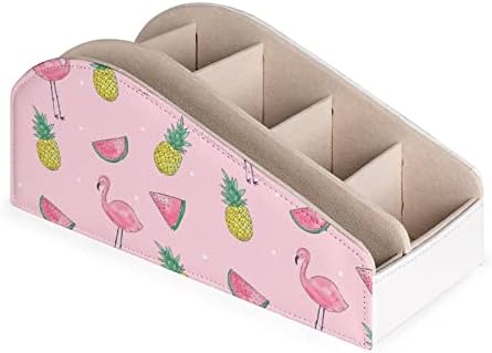 Тропски овошје и држач за далечински управувач на ТВ Фламинго со 6 оддели Организатор за складирање на биро за кутии за козметика на Blu-ray