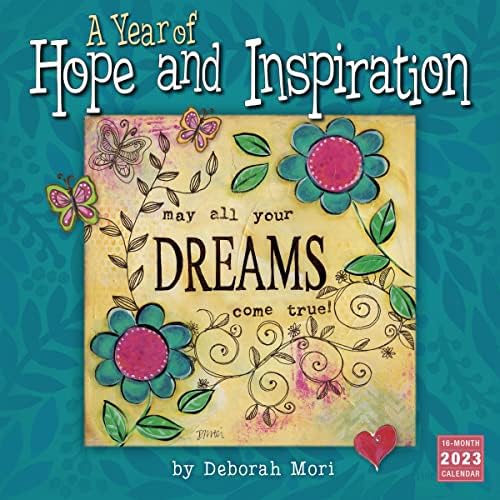 Една година на надеж и инспирација 2023 Wallиден календар 16-месечно-од Дебора Мори, 12 x 12
