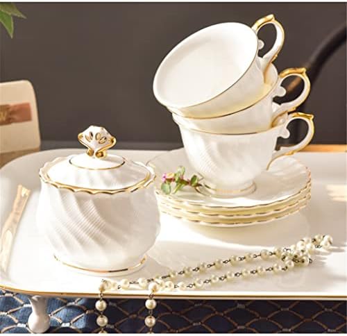 Плоча за вечера злато-обоена коска Кина кафе сет попладне чај сет мал чај чаша куќичка подарок