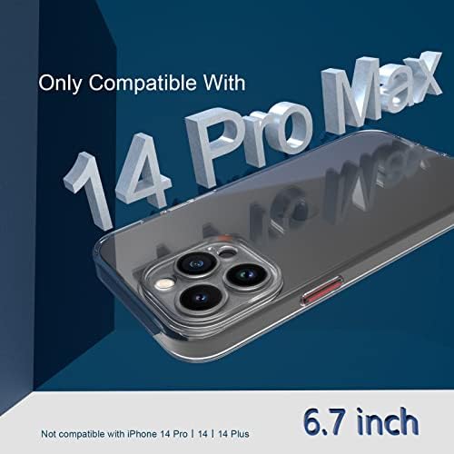 Tirvken iPhone 14 Pro Max Clear Case [Заштитник На Објективот На Камерата] [Кристално Јасно] [Стилски Копчиња] [Одлична Заштита Од