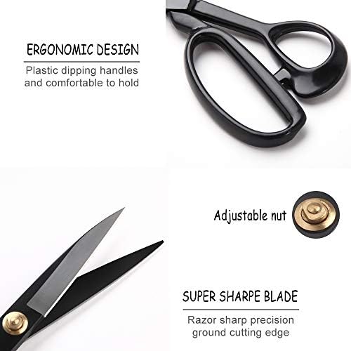 Професионални Ножици за Кројачи 10 Инчи-Тешки Ножици За Шиење Ткаенини За Сечење Кожа Индустриски Остри Ножици Домашна Канцеларија