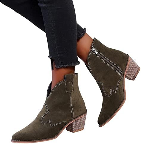 Женски каубојски чизми модни странични патенти, без лизгање чевли глуждот чизми витез борба за чизми за тела теле