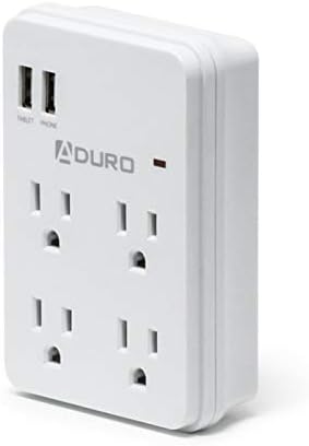 Aduro Surge Protector 4 Outlets Power Strip Station со USB порти повеќекратни адаптер за проширување на излезот ETL наведен
