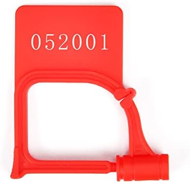 1000 пластична безбедносна заптивка за заптивка црвена нумерирана тампер евидентна заклучување за еднократна употреба за облека за торбички за