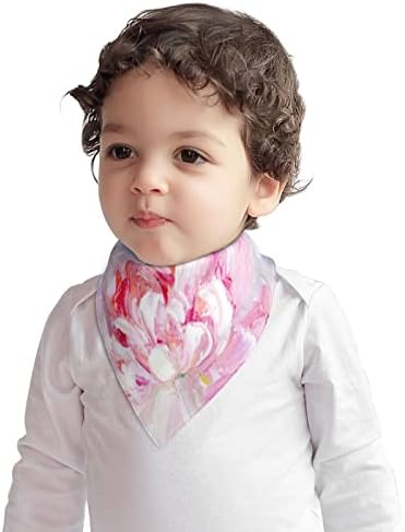 Аугенстерски памук бебешки битки розови бели боцки цвет бебе бандана душка биб -биб заби за храна биб