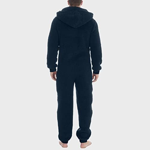 Плус големина на пижами ПАЈАМИ Возрасни жени мажи зимско руно топло комбинезон со долги ракави патенти дуксери