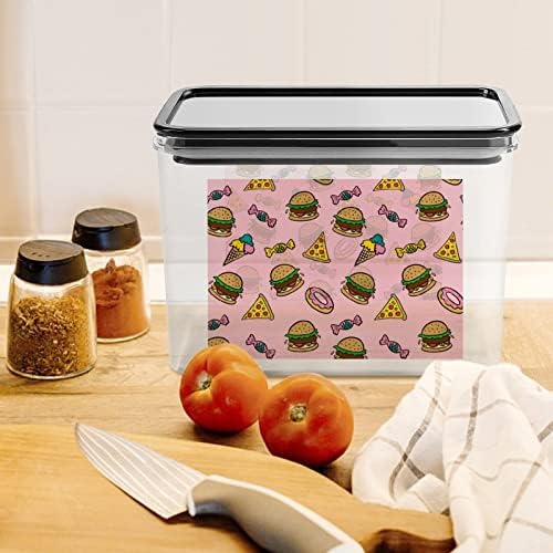 Плескавица за брза Храна Пластична Кутија За Складирање Храна Контејнери За Складирање Со Капаци Тегла Со Ориз Запечатена Кофа За Организација