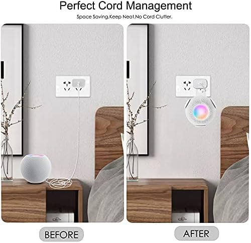 V-moro homepod mini wallид држач за монтирање, изнаоѓање на износот за управување со кабелот за менувач на звучни звуци на Apple HomePod,