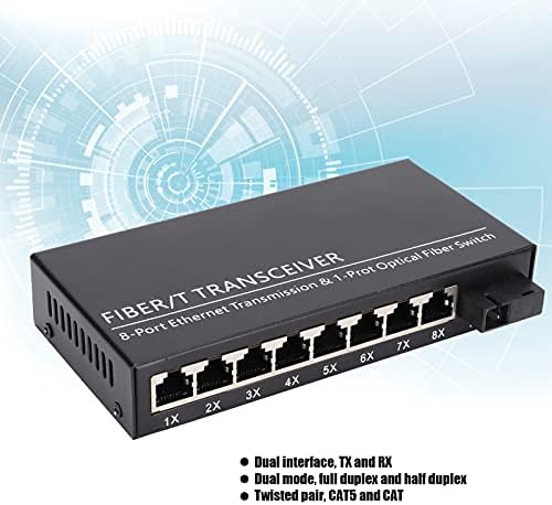 Vifemify Ethernet Converter Media Converter Dual интерфејс RJ45 10/100 / 1000M SC3KM единечен режим Единечен влакна Трансивер за влакна