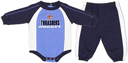 OuterStuff NHL Baby Atlanta Thrashers Team Logo Creeper Set, 3-6 месеци
