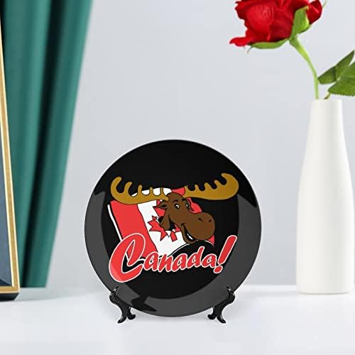 Канадска Коска Од Лос Кина Декоративна Плоча Тркалезни Керамички Плочи Занает Со Штанд За Прикажување За Декор За Вечера На Ѕидови Во Домашна