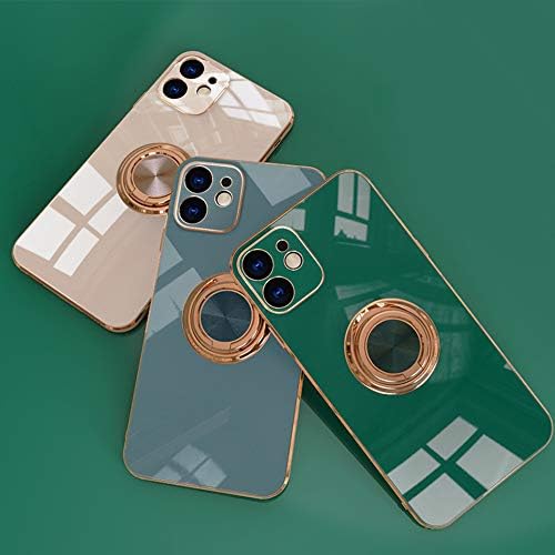 Оморо за розово злато iPhone 11 кутија за жени девојки Kickstand Ring Ringer 360 TPU Rotation Rogs Case With Stand Glitter Plating Edge Work