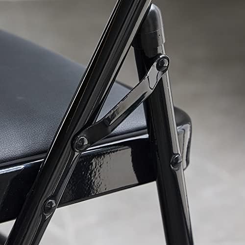 Карл насловна 4 Пакет Црна Преклопни Столици Со Поместена Седишта за Отворено &засилувач; Затворен, Пренослив Редење Комерцијални
