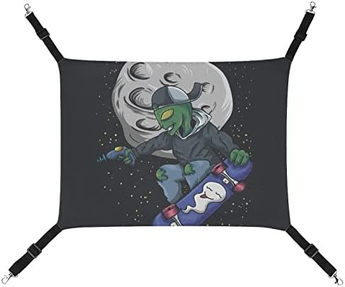 Пет Хамак Вонземјанин Скејтборд Мачка Спиење Кревет Со Прилагодливи Ремени И Метални Куки