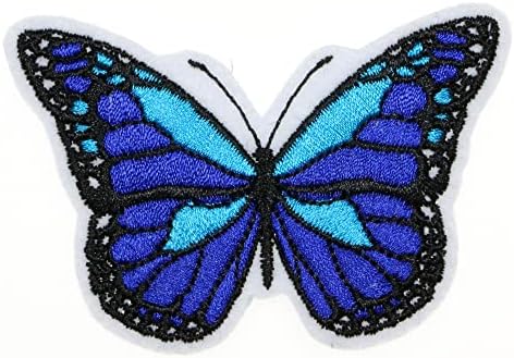 JPT - сина пеперутка крило инсект животно бохо хипи симпатична цртана филмска везена печка железо/шиење на закрпи значка симпатична лого