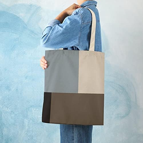 Wengbeauty Canvas Tote Bag Сина геометриска шема3 рамо торба за еднократно намирници за купување кеси за купување на плажа ручек торбички за торбички книги за жени девојче, учи