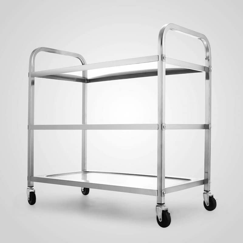 Genigw 3 полица кујна количка за комерцијална храна оставата, чајната кујна со тркала за складирање кујна за складирање