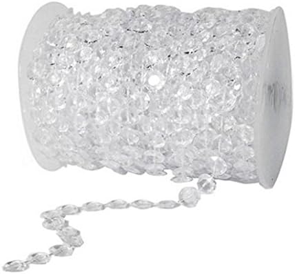 Bluesnail 99 ft чиста кристална акрилик како монистра завиткани од ролната - украси за венчавки, забавни украси, DIY