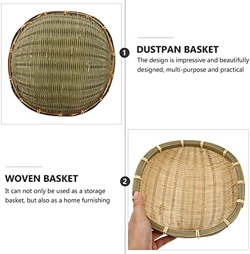 Јардве ткаени корпи бамбус ткаен овошен корпа за леб за леб, декоративна послужавник за сервисирање на фарма, ткаење корпа