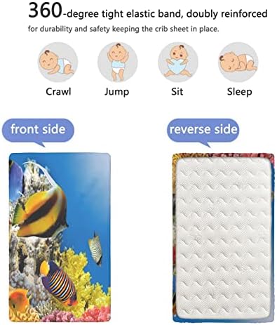 Океански тематски вграден креветче за креветчиња, стандарден сад за креветчиња, меки и кревети за кревање - одлично за момче