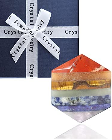 Wemeki Chakra Carry Stone 1PC, Starвезда на Давид Хексаграм камен, природна рака врежана лековита кристална хексаграм starвезда