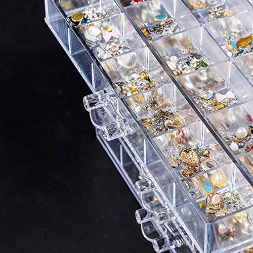 Кутија За Организатор На Накит 120 Решетки Декорација Кутија За Складирање Кристали Мониста Додатоци За Прикажување Кутија За Накит