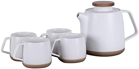 Hwagui - керамички чајник и сет на чајници, чајник со инфузер за лабав чај, сет на бел чај