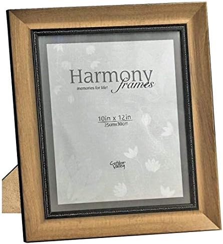 Рамки за хармонија 10x12 Дрво Дизајн Рамка за монтирање на wallидови и биро нагоре, пригушено сиво