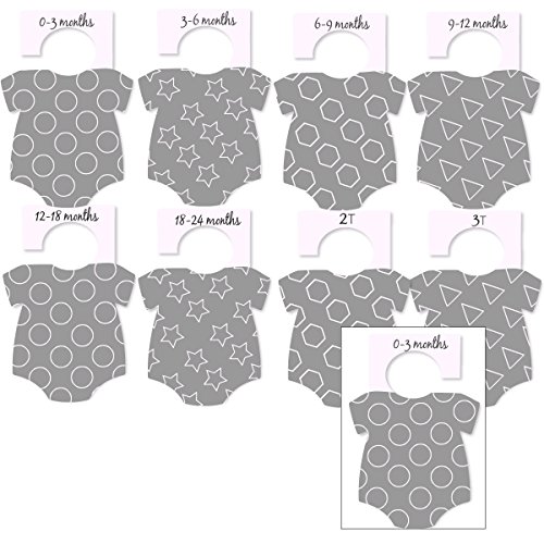 Сиви бели геометриски форми Теловии во облик на плакари за бебиња за облека за организација за облека момчиња, девојчиња, неутрален