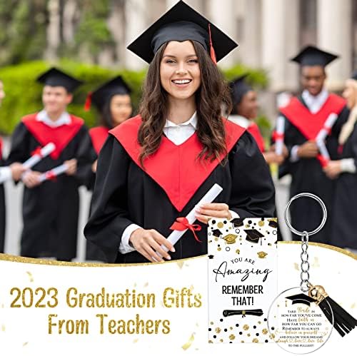 Инбаги 50 Комплети Подароци За Дипломирање Вклучуваат 50 Класа Од 2023 Година Мотивациони Картички За Дипломирање 50 Акрилни Дипломски Реси