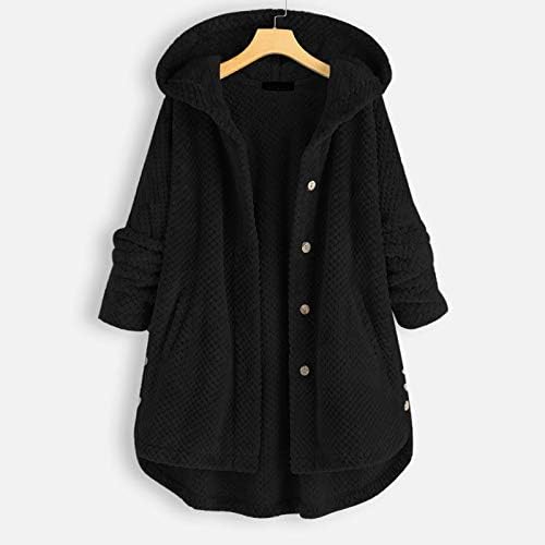 Ndvyxx encanto палто за жени есенски туника со долг ракав колеџ нејасен аспиратор за надворешна облека на леопард, топло копче надолу