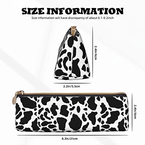 КУТИЈА За Моливи Со Кравјо Печатење КРАВА Женска Торбичка За Пенкало Едноставна Кутија За Носење За Возрасни Со Мазен Патент Издржлив Лесен За