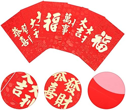 Абаодам Полнети За Порибување 30 парчиња Кинески Црвено кинески црвен пакет кинески плик за пари кинески пликови за среќни пари Плик Фу