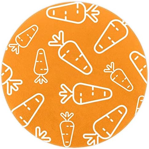 Llnsupply Голема големина 4 ft тркалезни деца играат област килим морков зеленчук, расадник за килим, нелизат деца тепих племемат дете