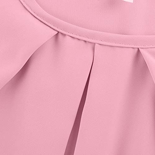 Fragarn пролетни врвови женски 2022 летен круг врат шуплива чипка 3/4 кошули со ракави Обично ладно рамо удобно тунично врвови блуза