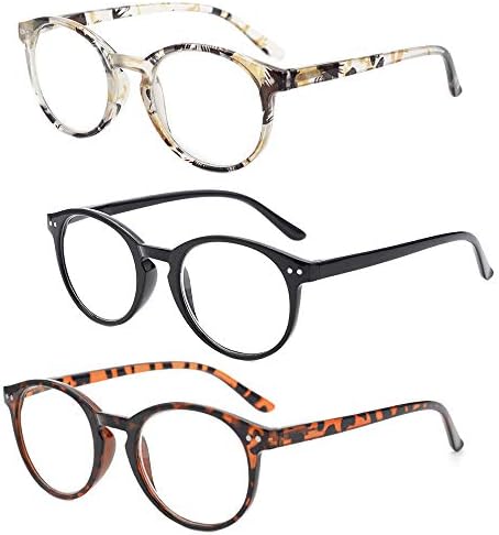 Модни Очила За Читање Пролетни Шарки Читатели На Тркалезна Рамка Жени Мажи 3 Пакет