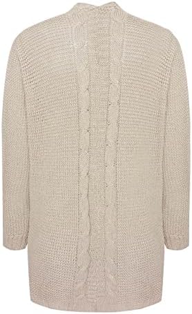 Iius плетени џемпери од кардиган, жени буци обичен отворен предниот дел од долг ракав лабав џемпер плус големина макси долги кардигани палто