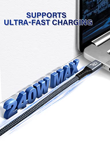 Кабел Fuzvol USB4 компатибилен со Thunderbolt 4/3 кабел 3.28 стапки, поддржува 240W полнење / 8K Display / 40Gbps трансфер на податоци