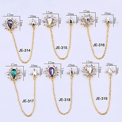 N/A метален ланец за накит за уметност 10-17мм јапонски украси на ноктите кристални нокти уметност циркон дијамант приврзок