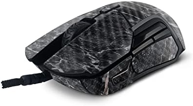 MOINYSKINS јаглеродни влакна кожа компатибилна со Steelseries Rival 5 Gaming Mouse - Оникс мермер | Заштитна, издржлива завршница на јаглеродни влакна | Лесен за примена и промена на ст