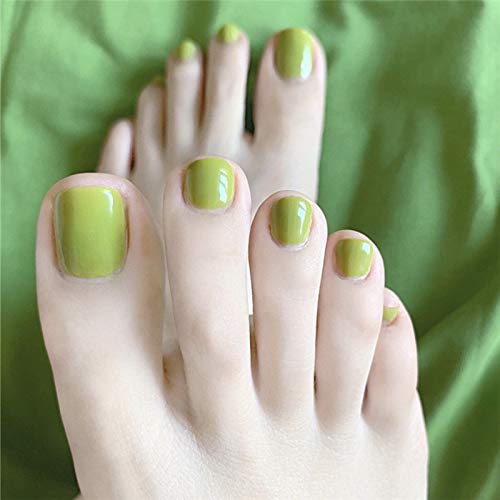 24 парчиња лажни нокти на нозете за жени цврста боја француски лажни нокти на нозете Целосно покритие Прес на ноктите на пети со лепак