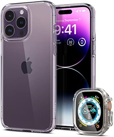 Спиген Ултра Хибрид Дизајниран За Iphone 14 Pro Max Случај и Apple Watch Ultra 49mm Куќиште Со Заштитник На Екранот