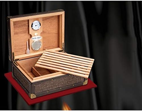Кутија За пури Навлажнувачки Борови Ткаени Ленти Пренослив Двоен Овлажнител Со Голем Капацитет Кутија За Пури За Складирање Кутија За