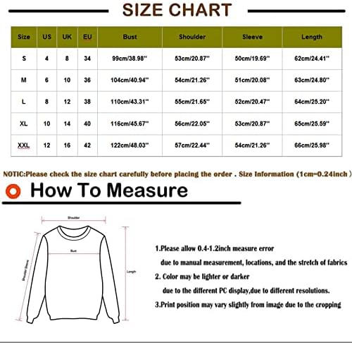 NOKMOPO Тренингот Со Долги Ракави Блузи За Жени Обичен Моден Печатење Со Долги Ракави О-Вратот Удобен Пуловер Врвот