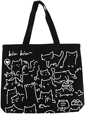 Каларон мачка платно тота торба за еднократна употреба на животни печатење намирници намирници памучни патувања за плажа за жени девојки