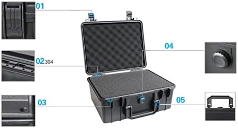 MHYFC Алатка за безбедносни инструменти кутија ABS пластична алатка за складирање Алатка за алатки за отворено куфер со пена внатре